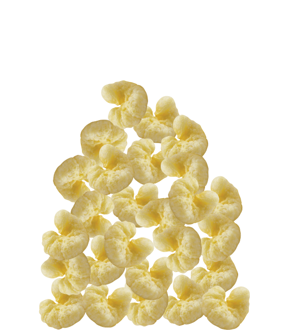 Pile of Pirate's Booty snacks on a clean background