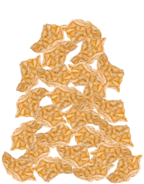 Pile of Snacklins chips with colorful background