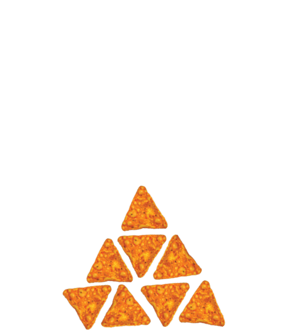 Pile of Doritos chips on a clean background